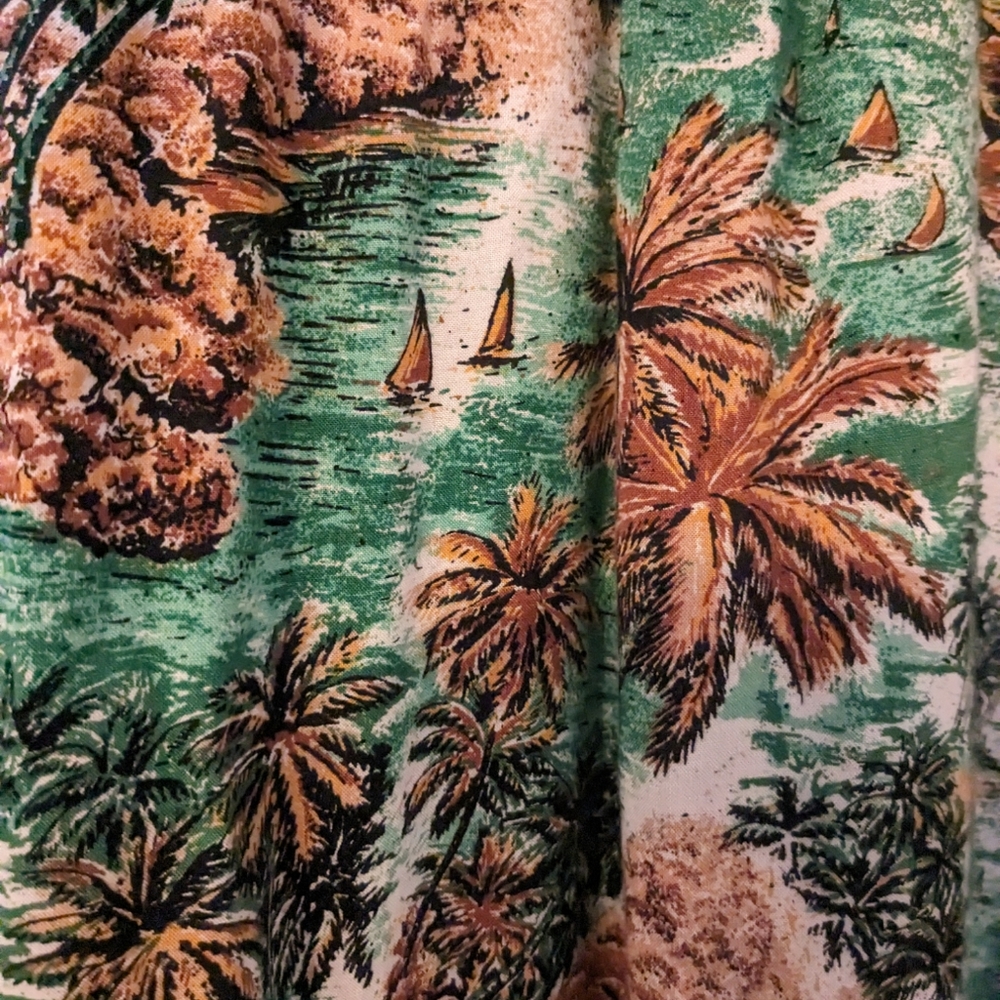 Island Planet elastic waist, Lightweight flowing Tropical Maxi Skirt Sz. M/L - Picture 12 of 13